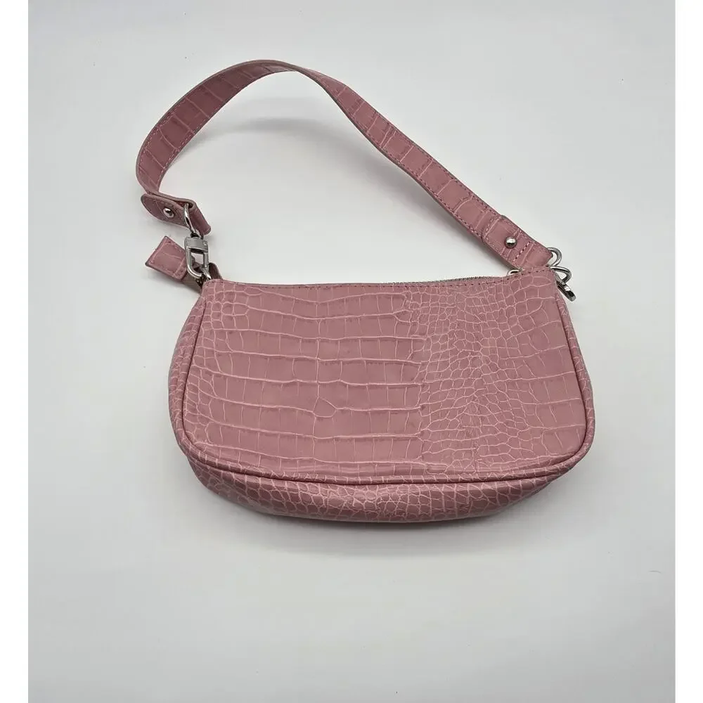Urban Outfitters Pink Croc Embossed Baguette Shoulder Bag Y2K Purse